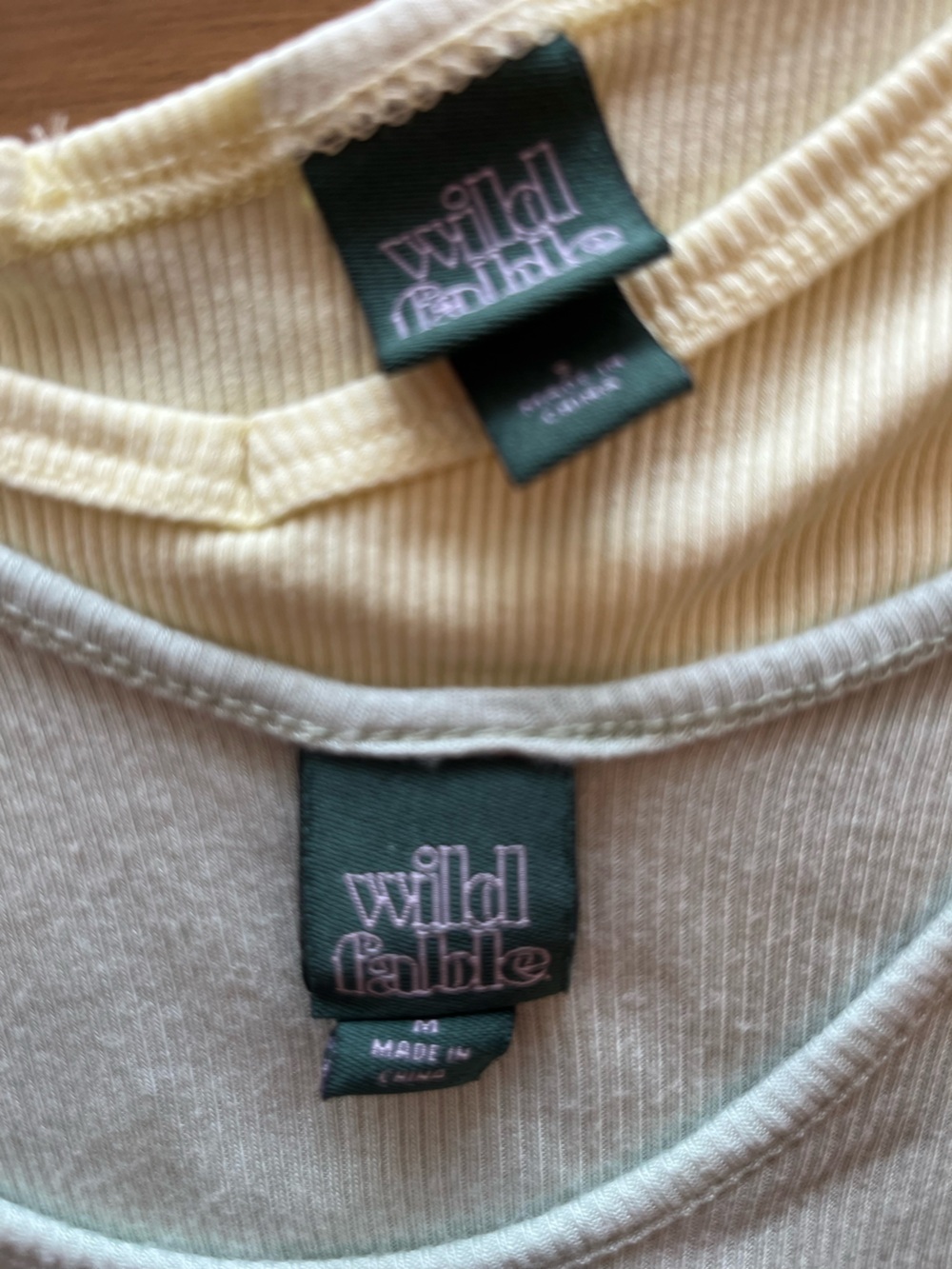 Wild Fable Mint Soft Ribbed Tank Top (M) / Yellow Ribbed Tee (S)Halogen Tank